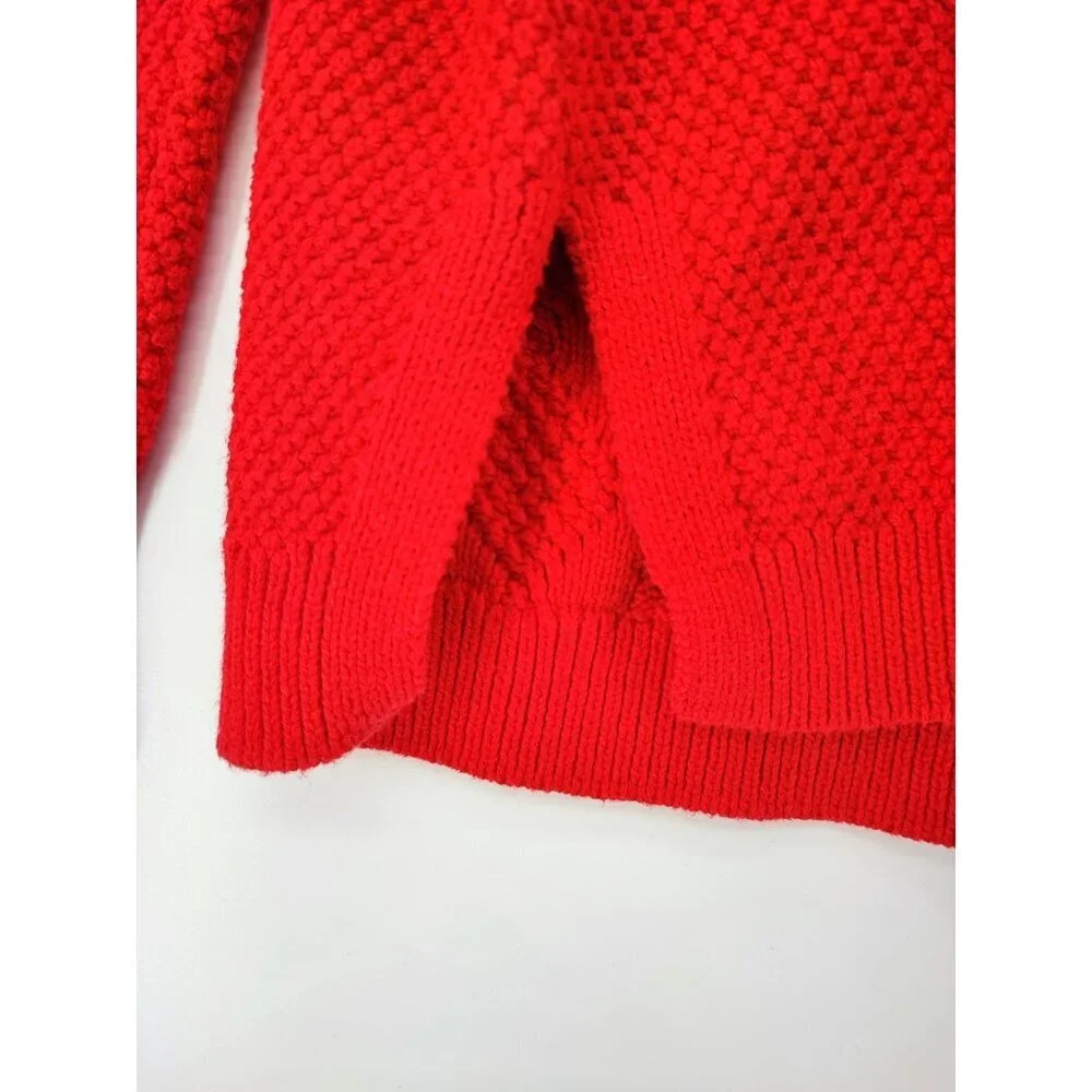 J. Crew Women’s Size XS Cable Knit Sweater Red Crew Neck Pullover Casual